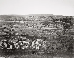 Panoramic view of Jerusalem from the Mount of Olives, printed in an elephant folio of prints published by James Virtue